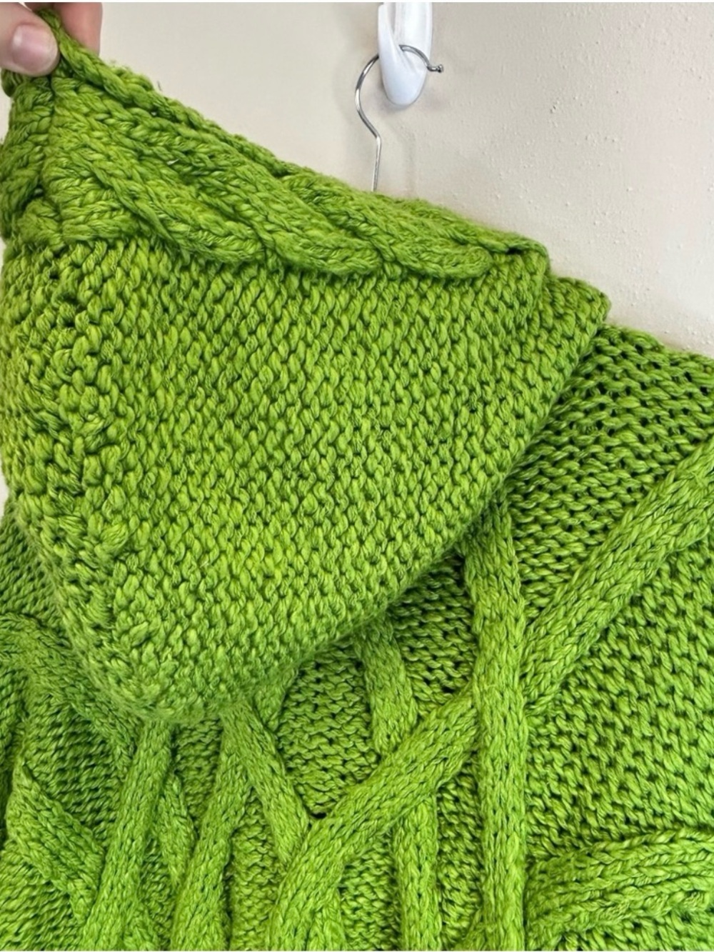 Anthropologie Pilcro Green Cable Knit Sweater with Hood - Picture 10 of 15